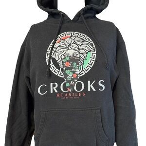 Crooks and Castles Core Logo Men's Pullover Hoodie Bandit Mask Sweatshirt Sz S